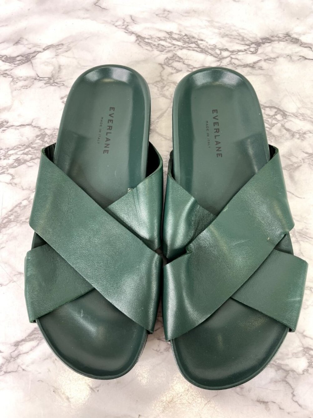 Everlane Women's Double Strap Green Sandal Sz 8